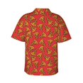 thumbnail image 3 of Daiia Pizza Cartoon Hawaiian Shirt for Men Gentle Cotton Regular Short Sleeve Casual-Small, 3 of 9