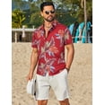 thumbnail image 5 of COOFANDY Beach Button Up Shirts for Men Hawaiian Flower Short Sleeve Shirts Tropical Beach Shirts, 5 of 7