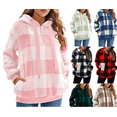 thumbnail image 7 of Women's Sherpa Pullover Sweatshirt Faux Fleece Quarter Zip Hoodie Double Fuzzy Hoodies with Pockets, 7 of 7