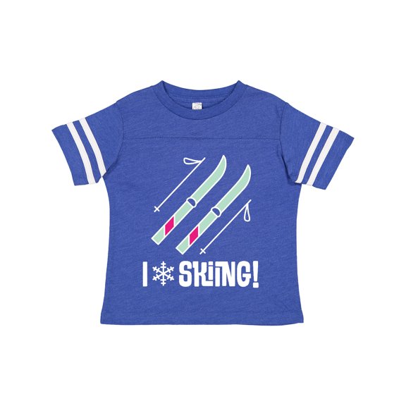 Inktastic Skier I Love Skiing Girls Toddler T-Shirt