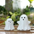 thumbnail image 5 of 2PCS LED Light Up Ceramic Ghost Decorations - Spooky Halloween Tabletop Decor with Warm White Glow - Hauntingly Beautiful Ghost Figurines for Indoor Halloween Party, 5 of 6