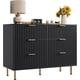 thumbnail image 1 of Negra fluted 6 - cajón de anchura cómoda: moderno chest con spacious deep cajones, ideal para para sala de estar, hallway, o para niños' room, 1 of 9