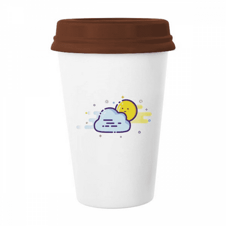 

Cloudy Overcast Climate Mug Coffee Drinking Glass Pottery Cerac Cup Lid