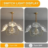 Lotus Leaf Glass Pendant Lights Fixtures Hanging Lamp,French Classic floral pendant Lighting Modern Nordic Chandeliers with 6-Lights,for Living Room Dining Room Bedroom - Walmart.com