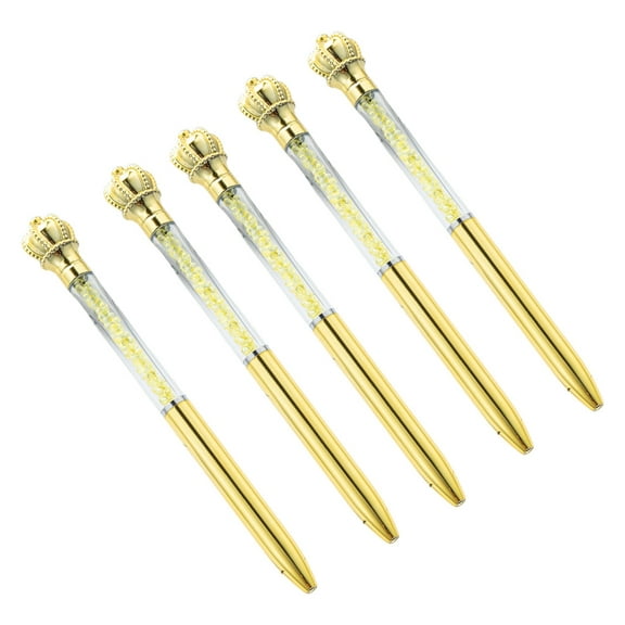 5 Pcs Crown Ballpoint Pen 1.0mm Signature Pen Stationery Pen Smooth Writing Pen for Student