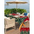 thumbnail image 4 of Outdoor Tablecloth with Umbrella Hole and Zipper, Red Christmas Rectangle Table Cloth 60x102 Inch Waterproof Tablecloth, Snowflake Xmas Christmas Tree Picnic Table Cover for Patio Camping, 4 of 7