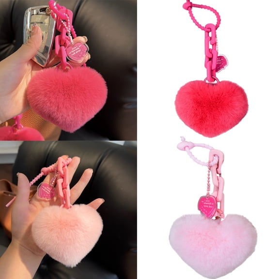 TTJ Purse Charms Gifts for Women Birthday Unique Charms for Purses Silicone Imitation Heart Chain Keychain Exquisite Backpack Pendant Couple Pendant Bag Pendant