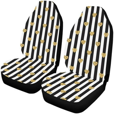 FMSHPON Set of 2 Car Seat Covers Fashion Stripes Lines Universal Auto Front Seats Protector Fits for Car,SUV Sedan,Truck