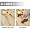 thumbnail image 2 of Tablecloth Round Seashells on Sand Table Cloth Tropical Beach Marine Nature Starfish Sea Star Wave Sand Table Cover for Dining Room Kitchen Decoration 60inch, 2 of 6