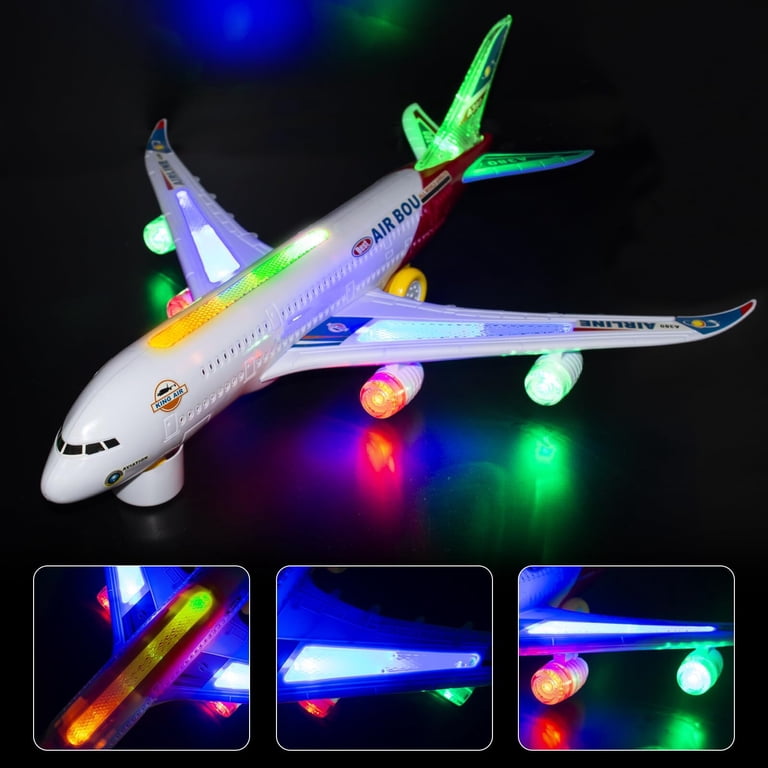 JBeeCtrl Airplane Toys, Bump and Go with LED Lights photo 7
