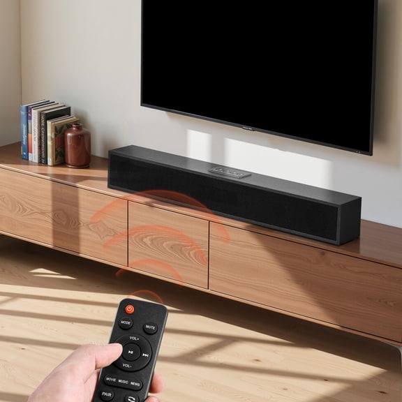 Sound Bar for Smart TV 2.0 Channel 24-Inch Compact Soundbar TV Speakers for Projector Bluetooth AUX Connection Remote Control Easy Setup 80W Surround Sound System for PC Home Theater Audio