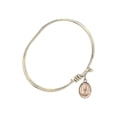 thumbnail image 2 of 5 3/4 inch Oval Eye Hook Bangle Bracelet w/ St. Anselm of Canterbury in Gold-Filled, 2 of 3