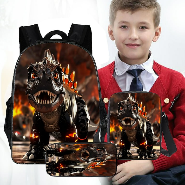 3Pcs Boys Dinosaur Backpack Set with Lunch Box Pencil Case School Book Bag for Kids Elementary Preschool 04 Walmart