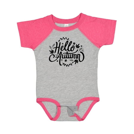 

Inktastic Fall Season Hello Autumn in Black Gift Baby Boy or Baby Girl Bodysuit