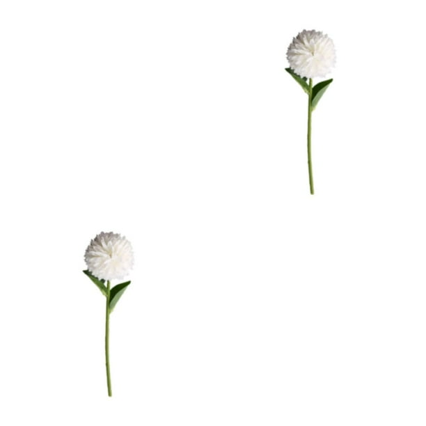 Bewildely 10 piezas de flor de simulación duradera para decoración del hogar DIY o decoración de fiesta ramo de boda Artificial Blanco 2Conjunto