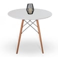 thumbnail image 1 of Mesa de Comedor Redonda de Madera Diseño Minimalista Estilo Eames Shell - Mesa Desayunador Circular con Estructura Metalica Ideal para Interiores Capacidad 4 Sillas 80 cm, 1 of 5
