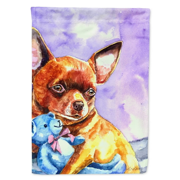 Carolines Treasures 7340GF Chihuahua with Teddy Bear Garden Flag Garden Size multicolor