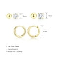 thumbnail image 6 of Alexcraft 14K Gold Plated Hypoallergenic Hoop & Stud Earrings Set with CZ Ball Studs, 6 Pairs (Women's), 6 of 9