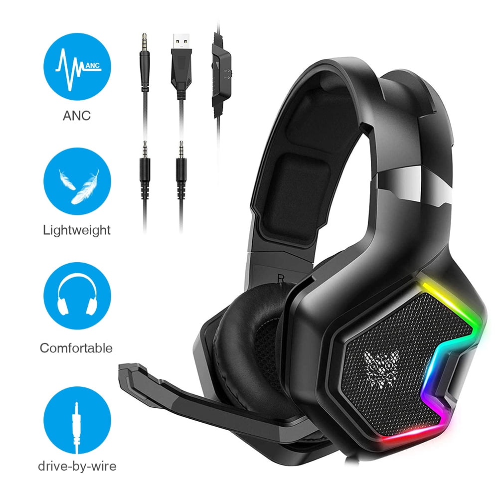 Jocestyle ONIKUAM K10 PRO Wired Gaming Headphones RGB Music Headset with  Microphone - Walmart.com