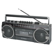 AudioBox RXC-25BT Retrobox Bluetooth Boombox Speaker - 2 Way Boombox System with AM/FM/SW Radio, MP3 Playback, USB & SD Card Connection, Cassette Player, Built-in Speaker, 3.5mm Jack, Stereo Sound (B