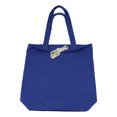 thumbnail image 2 of Simple Ecology Organic Cotton Reusable Folding Rolled Tote with Inner Pocket and Button Snap Closure - Blue, 2 of 3