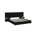 thumbnail image 3 of Bed Frame King Size Storage Velvet Upholstered Hydraulic Platform Bed with 2 Shelves, 2 Reading Lamps and USB Port, Black,Platform Bed Frame, 3 of 4