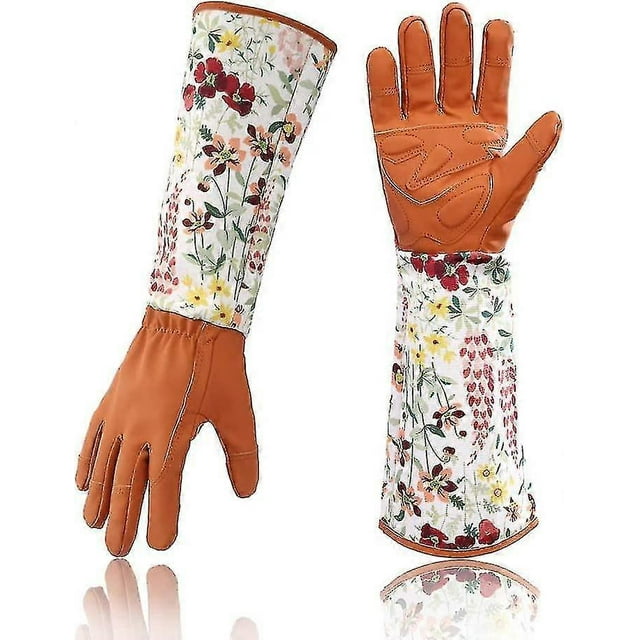 Gardening Rose Leather Gloves Women Extended Pro Gloves Rose Pruning Garden For Mother And Grandmother Gardening Gifts (red)