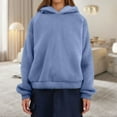 thumbnail image 6 of Women's Hoodie Long Sleeve Warm Hoodie Winter Fleece Plush Sweatshirt Hooded Jacket, 6 of 8