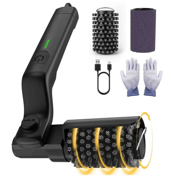 Electric Grill Brush, Rechargeable Rotary BBQ Brush, Portable Grill Cleaning Tools, Outdoor Grill Cleaning Kit, Heavy-Duty Stain Cleaning Brush, Adjustable Angle Head, Black