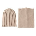 thumbnail image 1 of Sombrero de Punto para Bebés Bufanda Gorro de Invierno Cálido con Bufanda Calentador de Cuello Beige, 1 of 8