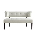 thumbnail image 4 of Inspired Home Alaya Cream White Linen Bench - Upholstered | Button Tufted, 4 of 11