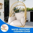 thumbnail image 6 of Dextrus Wicker Rattan Swing Egg Chair with Hanging Chain and Cushions, Foldable Hammock Chair Swing Chair 365 LBS Capacity for Indoor Outdoor Bedroom Patio Porch Camping, 6 of 8