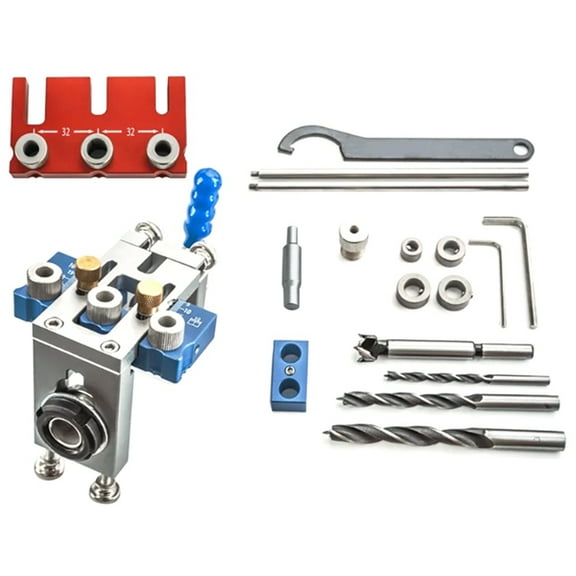 Woodworking Doweling Jig Kit Fast Fixture Wood Dowel Punch Locator Pocket Hole Jig Cabinet Hole Drill Guide Tool