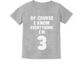 thumbnail image 1 of Tstars Boys Unisex 3rd Birthday Gift Shirt Birthday Gift for 3 Year Old Birthday Gift for Boys I Know Everything I'm 3 Funny Birthday Party B Day Toddler Kids T Shirt, 1 of 6