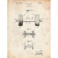 thumbnail image 2 of Borders, Cole 12x14 White Modern Wood Framed Museum Art Print Titled - PP314-Vintage Parchment Dumbbell Patent Poster, 2 of 4
