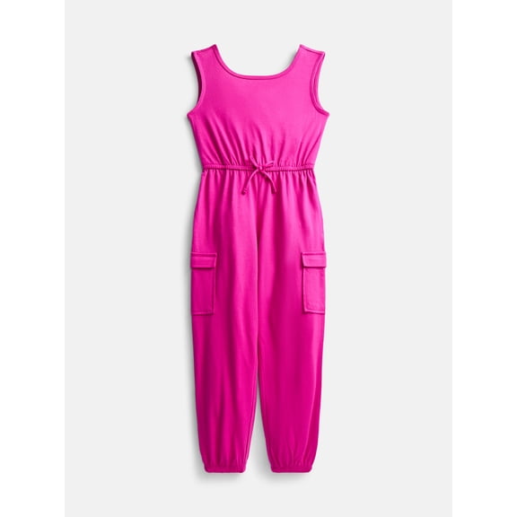 Wonder Nation Girls Sleeveless Cargo Jumpsuit, Sizes XS-XXL