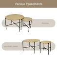 thumbnail image 4 of Latepis Coffee Table Set of 2 Wooden Round Coffee Tables Circle Side Table for Living Room Accent Table Natural, 4 of 7