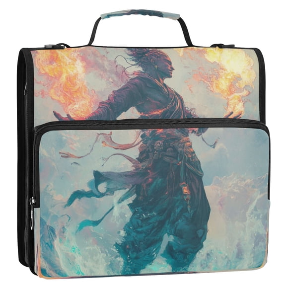 Circular Folder Package 13.6*3.5*12.4 Inches ,Binder Bag，Binder Organizer，Zipper Binder，3 Ring Binder ,Suitable for Work Fire Man