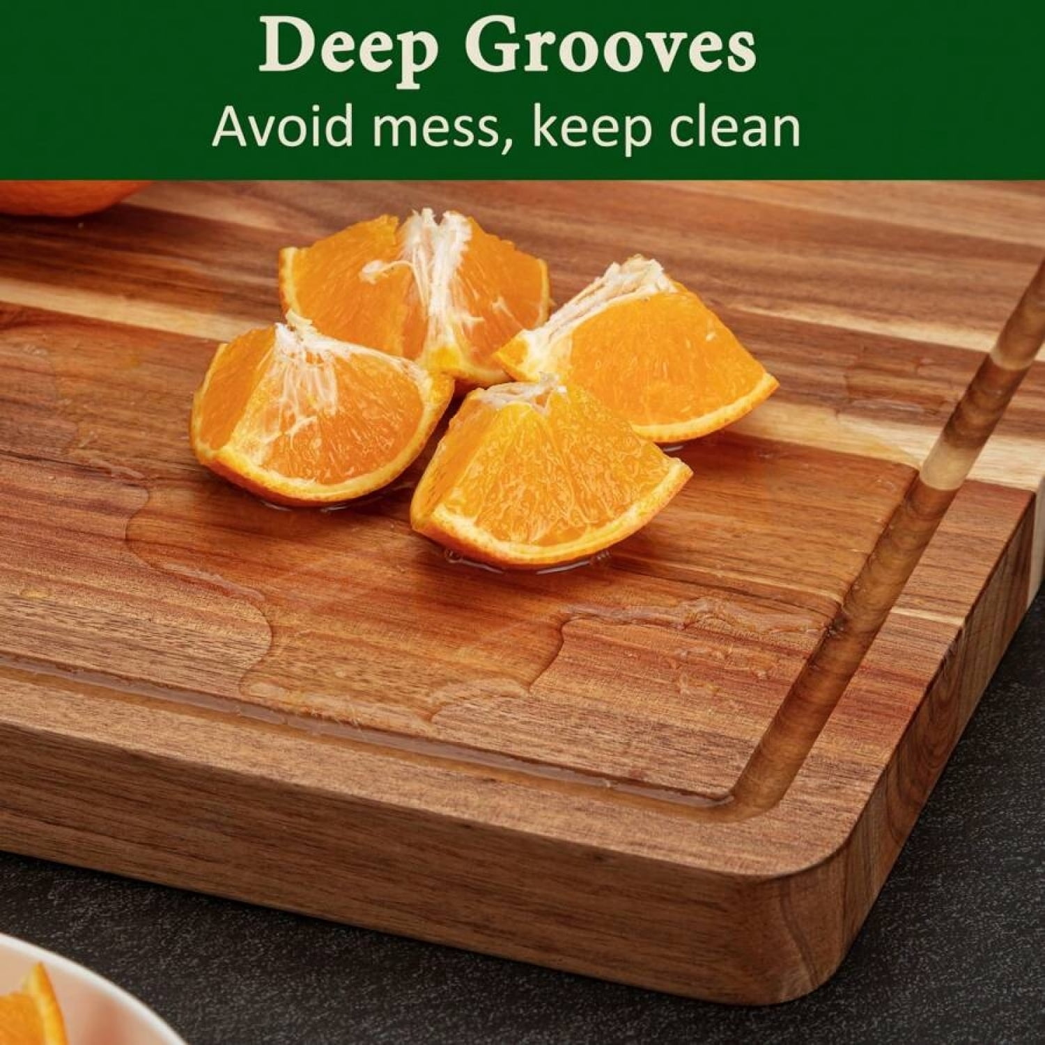 NTGFU Large Acacia Wood Cutting Boards for Kitchen, Extra Large Wooden Cutting Board with Juice Groove, Reversible Butcher Block Cutting Board for Meat and Veggies - 18 X 12 X 1 In