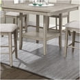 thumbnail image 3 of Modern Farmhouse Dining Table with Rotating Faux Marble Top, Beige Gray Finish, Counter Height, 3 of 6