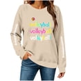 thumbnail image 6 of Trikvn Volleyball Graphic Sweatshirts for Women Casual Crewneck Long Sleeve Pullovers Fall Sports Fan Tops Letter Print Comfortable Activewear, 6 of 8