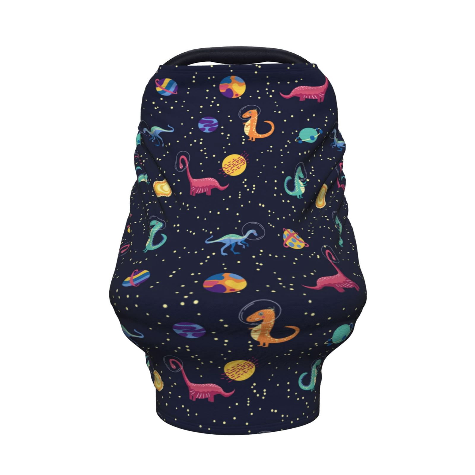 Fotbe Space Dinosaur Pattern Car Seat Covers for Babies, Nursing Breastfeeding Cover Infant Carseat Canopy, Soft Stretchy Carrier Cover