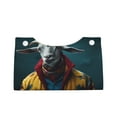 thumbnail image 2 of Goofa Surrealist Goat Pattern Triangle Square Tissue Box Cover, Modern PVC Leathe Facial Paper Holder,Decorative Holder/Organizer for Bathroom Vanity Countertop, 2 of 9