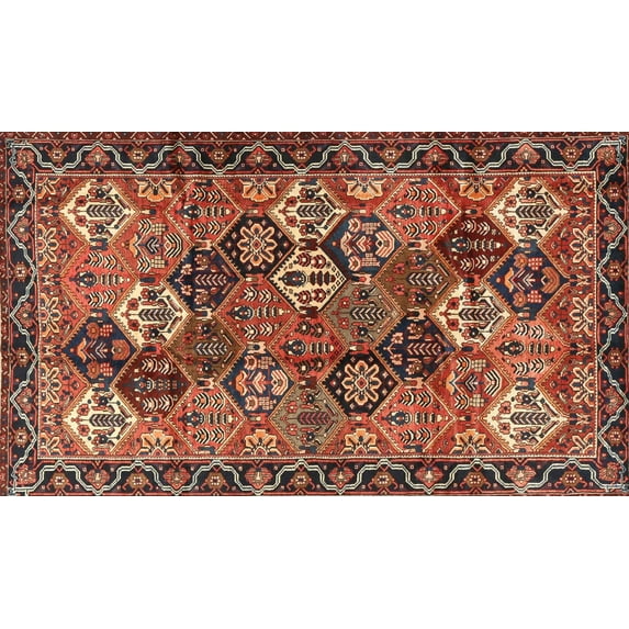 Ahgly Company Indoor Rectangle Traditional Saffron Red Persian Area Rugs, 4' x 6'