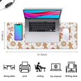 thumbnail image 5 of Long Mouse Pads for Desk,White Christmas Gingerbread Man Pattern Desk Mats on Top Of Desks, Desk Mouse Pad Extra Large with 3mm Non-Slip Base and Stitched Edge for Gaming,Office,Work,Home 31.5x11.8in, 5 of 5