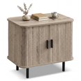thumbnail image 1 of Gymax End Table Modern Mid Century Nightstand w/Sliding Tambour Doors & Storage Shelf Natural, 1 of 9