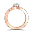 thumbnail image 4 of Diamond-Capitals 2.50 Carat Elegant Round Shape Aquamarine & Amethyst Gemstone Bridal Ring for Ladies Solid 14K Rose Gold Size 11, 4 of 8