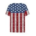 thumbnail image 4 of Cavosen Women's Tunic Tops V Neck Casual Patriotic Tee Red White and Blue Button Down Graphic Shirt Summer Loose Tops, 4 of 5