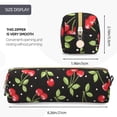 thumbnail image 4 of Ratiio Sweet Red Cherry Pattern Leather Pencil Case, Pencil Pouch with Durable Zipper, Compact and Stylish Organizer for Stationery, Art Supplies, Travel Essentials, 4 of 8