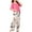 A385-Hot Pink, variant on RMGVDSD 2 Piece Pajamas Set for Women Comfy Pajamas Set Outfits Short Sleeve T Shirts And Printed Wide Leg Pants Loungewear Sets Comfy Soft Cute Sleepwear